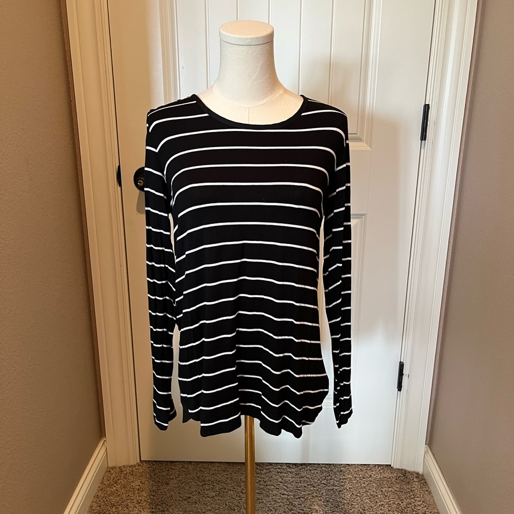 Bordeaux Black and White Striped Sweatshirt
